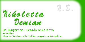 nikoletta demian business card